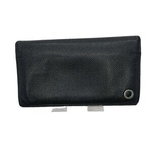 BVLGARI Black Leather Long Wallet Bifold Designer Wallet Authentic/25